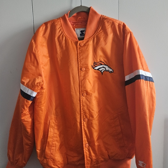 Denver Broncos Game Day Bomber Jacket Large Quilted Satin - The Original - Picture 2 of 8
